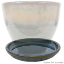 Sunnydaze Set of 2 Glazed Ceramic Planter Saucers