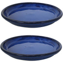 Sunnydaze Set of 2 Glazed Ceramic  Planter Saucer