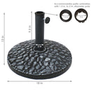 Sunnydaze Pebble Texture Resin Patio Umbrella Base - 18-Inch