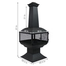Sunnydaze Wood-Burning Steel Chiminea Outdoor Fireplace - 57"