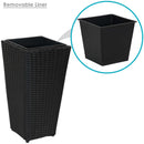 Sunnydaze Polyrattan Square Tall Wicker Planters - Set of 3