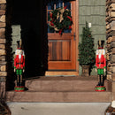 Kristoff the Nutcracker Soldier Statue in a festive holiday setting