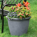 Sunnydaze Anjelica Polyresin Large Round Outdoor Planter