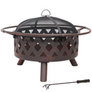 Sunnydaze Crossweave Outdoor Fire Pit with Cover and Screen