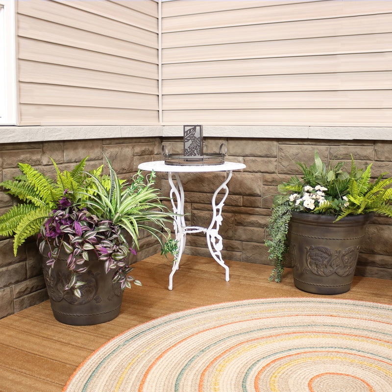 Sunnydaze Arabella Polyresin Outdoor Flowerpot Planter