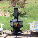 Sunnydaze Wood-Burning Steel Chiminea Outdoor Fireplace - 57"
