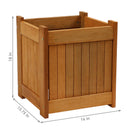 Sunnydaze Meranti Wood Square Planter Box for Outdoor Plants - 16"