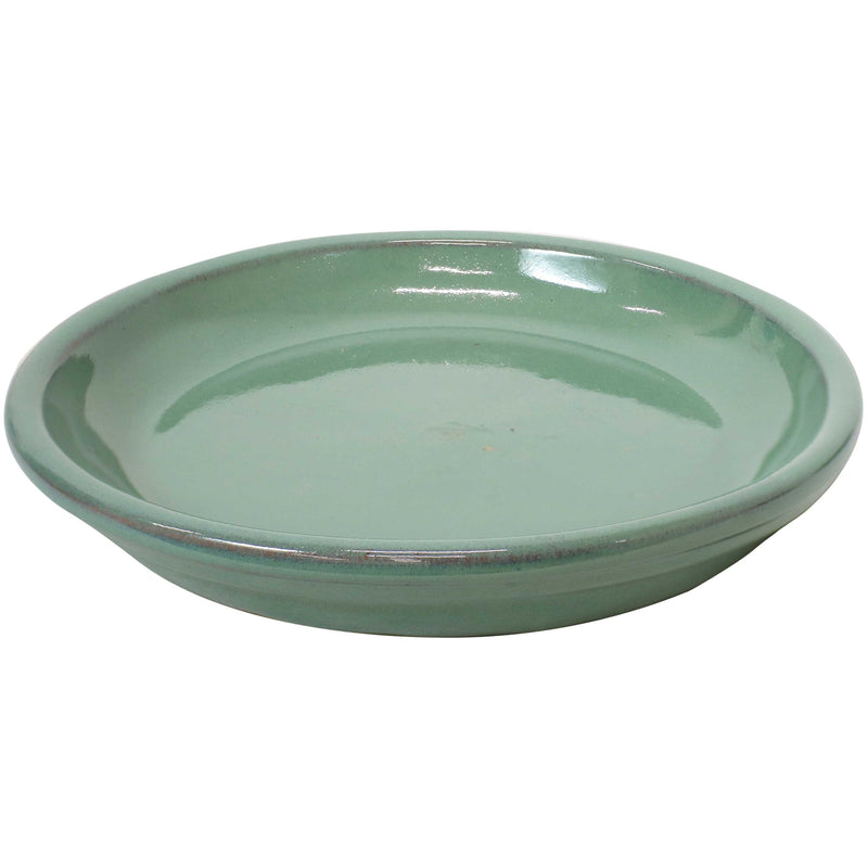 Sunnydaze Glazed Ceramic Planters with Saucers - Set of 2