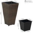 Sunnydaze Polyrattan Square Tall Wicker Planter