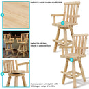 Sunnydaze Rustic Outdoor Barstool - Log Cabin Style Bar Height Stool - 4'