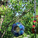 Sunnydaze Mosaic Fly-Through Flower Bird Feeder - Indigo - Set of 6