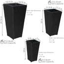 Sunnydaze Polyrattan Square Tall Wicker Planters - Set of 3