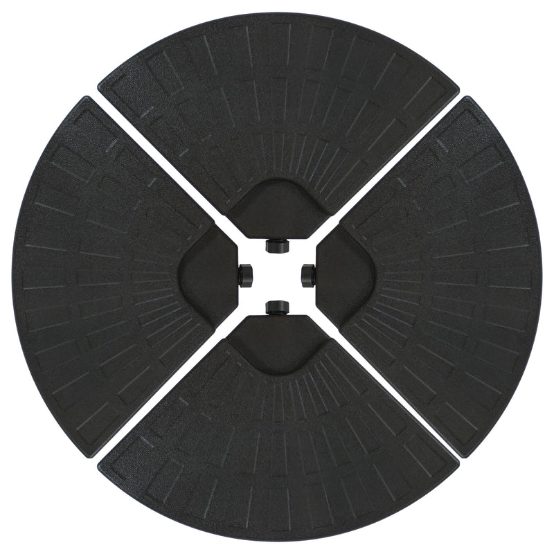 Sunnydaze Heavy-Duty Cantilever Offset Patio Umbrella Base Plate Weights with Design for Outdoor Cross Style Bases, Set of 4, Black