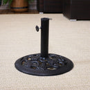 Sunnydaze Rose Blossom Cast Iron Patio Umbrella Base
