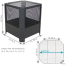 Sunnydaze Grelha Square Outdoor Fire Pit with Grilling Grate - 16"