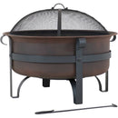 Sunnydaze Cauldron Outdoor Wood-Burning Fire Pit with Spark Screen