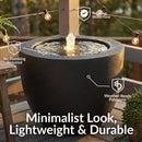 Sunnydaze Polystone Round Bubble Outdoor Water Fountain with LED Light