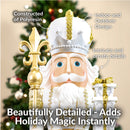 Sunnydaze Pierre the Fleur-de-Lis Christmas Nutcracker Statue - 47" H