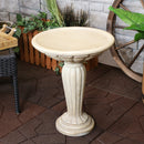 Sunnydaze Grecian Garden Reinforced Concrete Bird Bath - 20.25" H