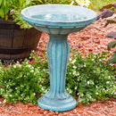 Sunnydaze Grecian Garden Reinforced Concrete Bird Bath - 20.25" H