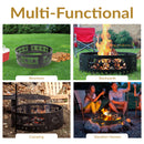 Sunnydaze 36" Four-Star Heavy-Duty Metal Campfire Ring - Black