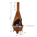 Sunnydaze Large Chiminea Outdoor Fireplace with Grill Grate
