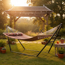 Sunnydaze 2-Person Quilted Fabric Double Hammock with Pillow