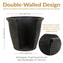 Sunnydaze Anjelica Polyresin Large Round Outdoor Planter