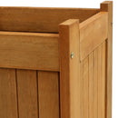 Sunnydaze Meranti Wood Square Planter Box for Outdoor Plants - 16"