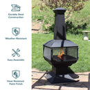 Sunnydaze Wood-Burning Steel Chiminea Outdoor Fireplace - 57"