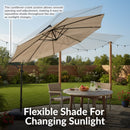 Sunnydaze 10 ft Offset Patio Umbrella with Base and Sandbag Weight