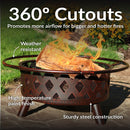 Sunnydaze Crossweave Outdoor Fire Pit with Cover and Screen
