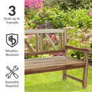 Sunnydaze 2-Person Teak Patio Bench for Outside