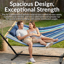 Sunnydaze Rope Hammock with 12' Steel Stand, Pad, and Pillow