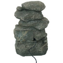 Sunnydaze Stacked Rock Waterfall Fountain with LED Lights - 10"