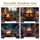 Sunnydaze Northwoods Fishing Fire Pit with Spark Screen - 30" Diameter