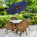 Sunnydaze 8.5 ft Outdoor Patio Umbrella - Faux Woodgrain Finish