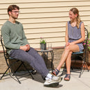 Sunnydaze Mosaic Tile Foldable Bistro Chair with Iron Frame - 2-Pack