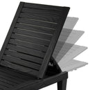 Sunnydaze 5-Position Outdoor Adjustable Chaise Lounge Chair - Black