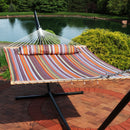 Sunnydaze 2-Person Quilted Fabric Double Hammock with Pillow