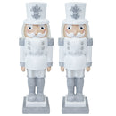 Sunnydaze Sterling the Silver Christmas Nutcracker Statue - 37" H