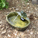Sunnydaze Modern Cascading Bowls Solar Powered Fountain with Battery Backup - 28-Inch