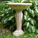 Sunnydaze Grecian Garden Reinforced Concrete Bird Bath - 20.25" H