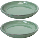 Sunnydaze Set of 2 Glazed Ceramic  Planter Saucer