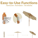 Sunnydaze 8.5 ft Solar Patio Umbrella with Faux Woodgrain Finish
