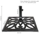 Sunnydaze Imperial Geometric Square Cast Iron Umbrella Base