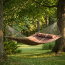 Sunnydaze 2-Person Quilted Fabric Double Hammock with Pillow