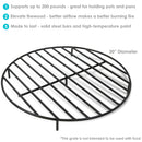Sunnydaze Round Fire Pit Grate - Elevated Steel Wood Grate