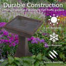 Sunnydaze Simply Square Modern Reinforced Concrete Bird Bath - 23"