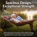 Sunnydaze 2-Person Quilted Fabric Double Hammock with Pillow